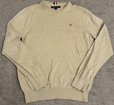 Tommy Hilfiger Men  s Tan Lightweight Crewneck Long Sleeve Sweater Size Small