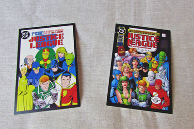 2 DC Comics Justice League Postcards, Comic Book Characters Post Cards