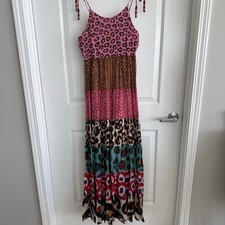 Farm Rio Sleeveless Leopard Maxi Dress Size S