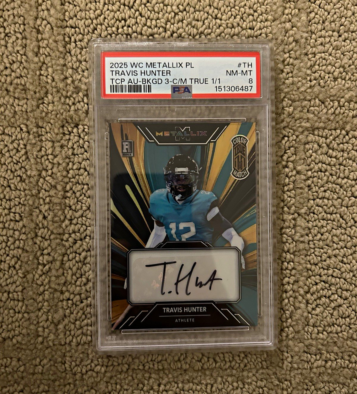 Wild Card 2025 WC Metallix Pro Look Travis Hunter True 1/1 Auto PSA 8 #TH