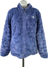 The North Face Women’s Gray/Blue Reversible Sherpa Puffer Jacket - L