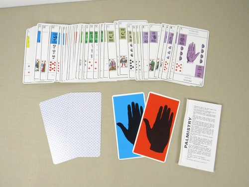 Jeu de la Main Palmistry Fortune Telling Cards Grimaud set e libro vintage francese - Foto 5 di 5
