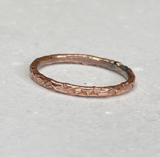 Copper Ring Stackable Hammered Rings band Size 6 Wedding Ring Unisex thin 2mm