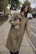 TRENCH COAT CERATO ZARA ZW COLLECTION EDIZIONE LIMITATA NUOVO CON ETICHETTE Taglia S 🤍 RRP 129