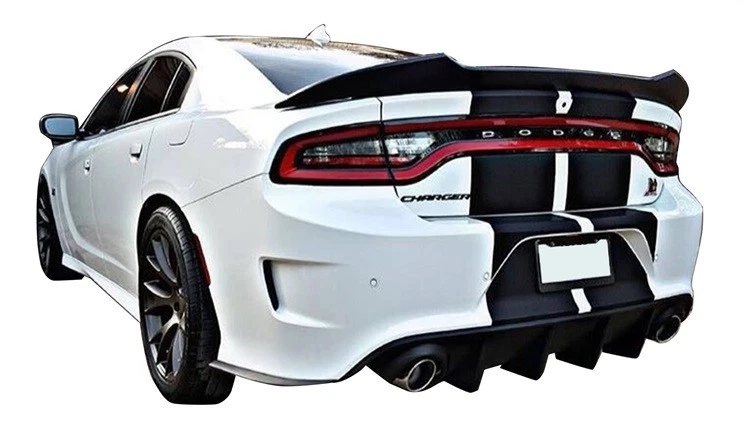 Fit 2011-2023 Dodge Charger Gloss Black V2 Highkick Rear Trunk Spoiler Wing Lip Foto 2 de 4
