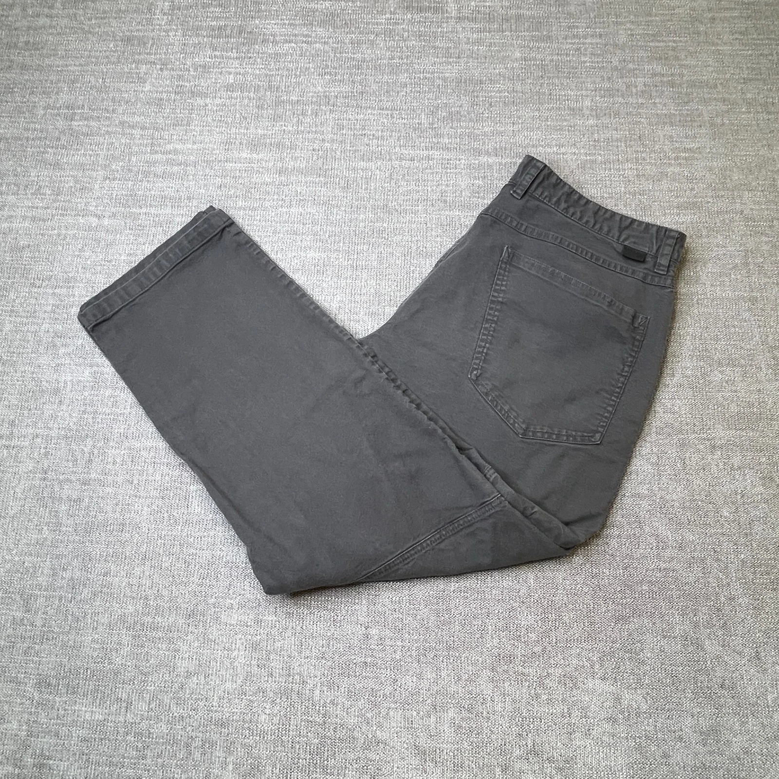 North Face Canvas Pants Men 36 Gray Straght Leg Double Knee Outdoor Hiking Trail