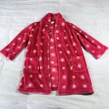Cat  Jack Kids Holiday Fleece Robe Snowflakes Sleepwear Red Size S 6/6X 