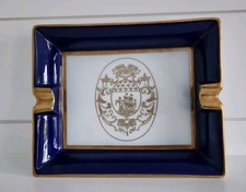 Posacenere pesante Limoges di Chastagner & Cie Navy & Gold Ship CREST sigaro navale 