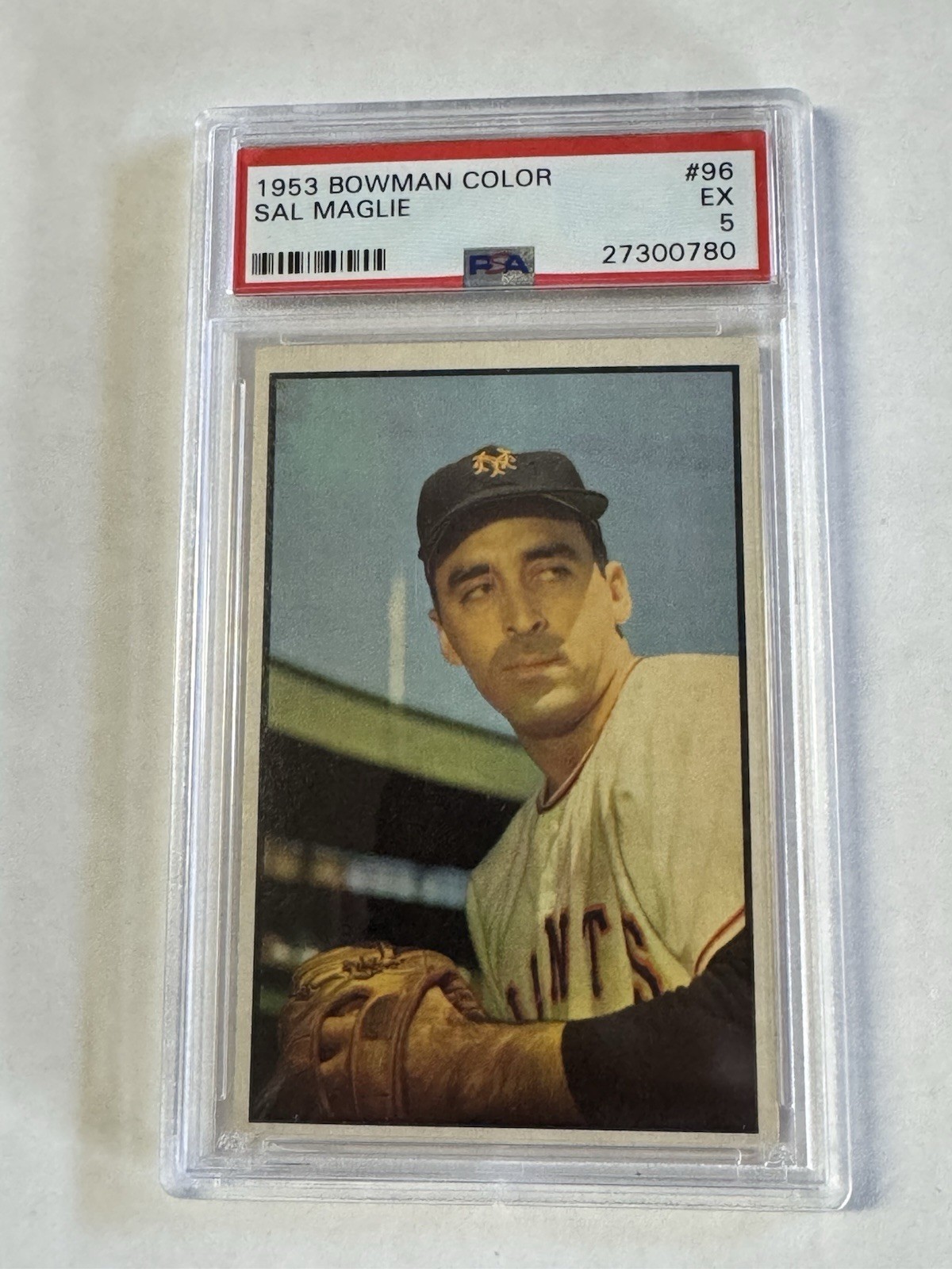 1953 BOWMAN COLOR #96 SAL MAGLIE, PSA GRADED 5 EX