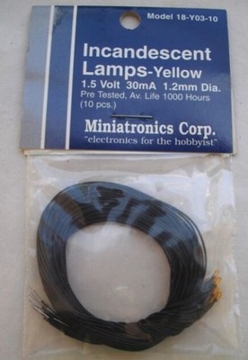 Miniatronics 18-Y03-10 1.5V 1.2mm Yellow Incandescent Light Bulbs (Pack of 10)