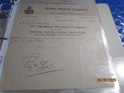 HERKIMER HARDWARE CO 2/5/1925  LETTER  EPHEMERA BUY 3 FREE SHIP
