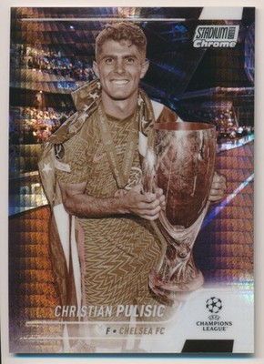 2021-22 Stadium Club Chrome UEFA #85 Christian Pulisic Sepia Prism Ref /75