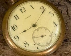 Antique 1906 Omega Pocket Watch 15 Jewel Gold Filled Working Christmas Inscript.