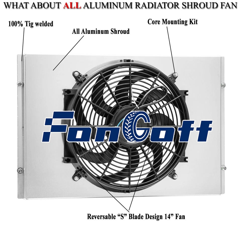 Aluminum Shroud+Fan Fit 1962-1967 66 Chevrolet Chevy II Nova SS NEW Foto 2 de 4