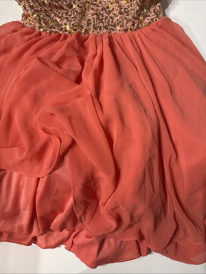 sachin and babi light blue dress Women Coral Sequin V Mini Dress Homecoming Dress Prom Dress 5 Orange