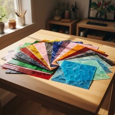 Easy to Cut Stained Glass Sheets, 6x4 Inch Variety Pack for DIY Projects