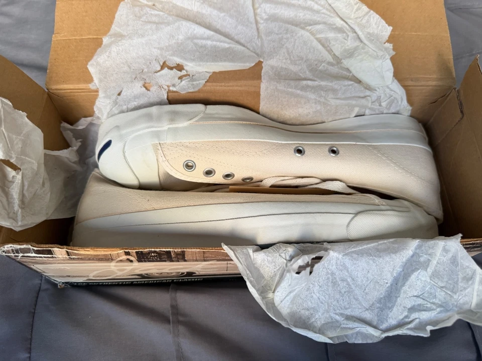 Jack Purcell Top Low M 9.5/W 11.5 White 90's MADE IN USA w/ Original Box & Tag - Image 4 of 4