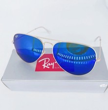 RAY-BAN RB3025 Aviator Sunglasses Gold Frame 58mm Blue Lens