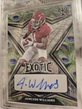 JAMESON WILLIAMS 1/1 AUTO SSP RC!!🔥📈 2022 LEAF EXOTIC PEACOCK CLEAR PROOF!🏈💪