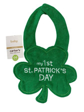 Nwt Carters My 1st St Patricks Day Baby Feeding Bibs Newborn Infant Shamrock