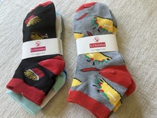 Multicolor Assorted Pattern Mix 6 Pairs Ankle Socks Fun Vibrant Women  s Sz 9-11