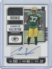 2023 Contenders Carrington Valentine Auto RC Rookie Ticket #174 Packers