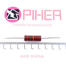 Image of 1 X 2W 1.5R 1R5 20% 1980s VINTAGE PIHER RESISTOR. NOS. C2213U200F160225