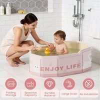 Portable Foldable Baby Bath Tub Collapsible Infant Bathtub Space‑Saving Bath Tub