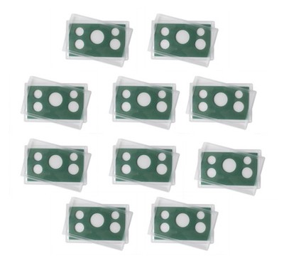 Empty Plastic Lens with Green Insert Holds 5 Coins, 10 Pack