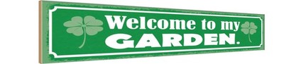 Holzschild 10x46 cm Welcome to my Garden Garten Deko Geschenk Holz Schild