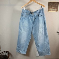 Madewell The Perfect Vintage Wide Leg Crop Jean Light Wash Size 32
