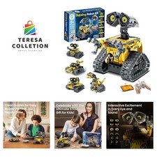 Rechargeable STEM Robot Building Kit for Kids - Remote Control  Coding Fun 