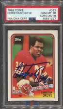 1988 Topps CHRISTIAN OKOYE AUTOGRAPH Rookie Card #363 PSA 10 Autograph Authentic. rookie card picture