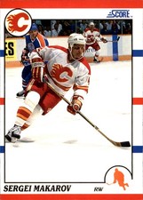 Sergei Makarov 1990-91 Score American #71 Calgary Flames FREE SHIP AutographDen