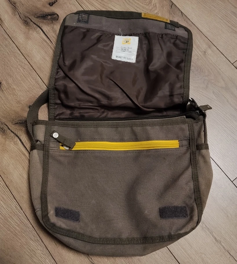 Bolso Bandolera Vintage Lona Oruga Gato Foto 4 de 4