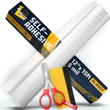 Self Adhesive Laminating Roll 12” x 15ft - 5 MIL Multipurpose Clear Laminate ...