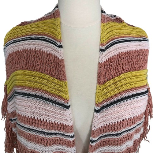 Jessica Simpson Open Sweater Size 2X Vest Open Crochet Fringe Trim - Picture 5 of 11