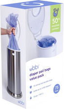 Ubbi Diaper Pail Plastic Bags, Disposable Baby Waste Bags, 3 Pack, 75 Count, 13-