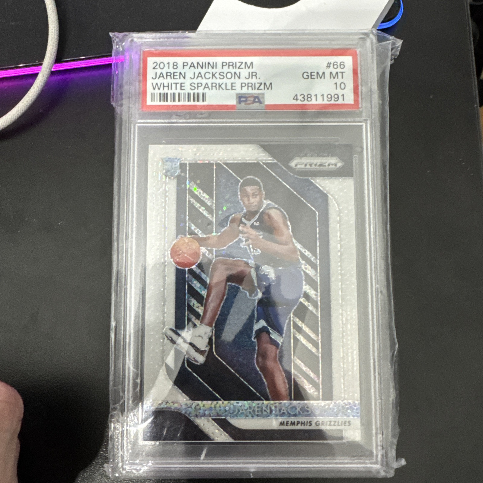 2018-19 Panini Prizm Jaren Jackson White Sparkle Prizm Rookie PSA 10