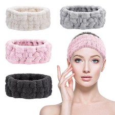 Spa Headband Makeup Head Hair Bands for Women Soft Coral Fleece Elasticnew