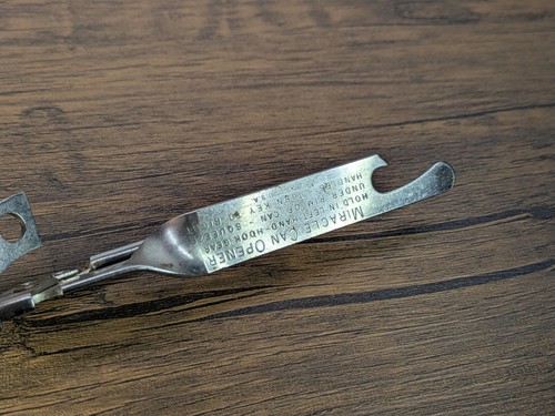 Vintage - 6¼" Ekco Miracle Can Opener, Metal Hand Held Mouse Ear Handle - Picture 2 of 13