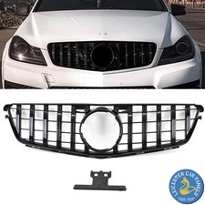 07-14 Fits Mercedes C Class W204 Bumper Grille AMG Panamericana GT Style Gloss