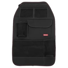 Black Stow n Go Backseat Organizer and Kick Mat with Multi Storage Pockets