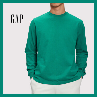 NWT - GAP Men's Classic Long Sleeve T-Shirt, Green Shade Size Medium-Large - $29