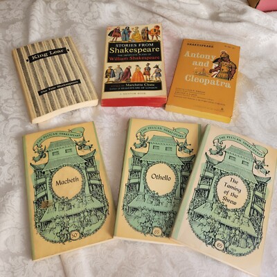 Lot of 6 Vintage Paperback Shakespeare Pelican Othello Macbeth King Lear