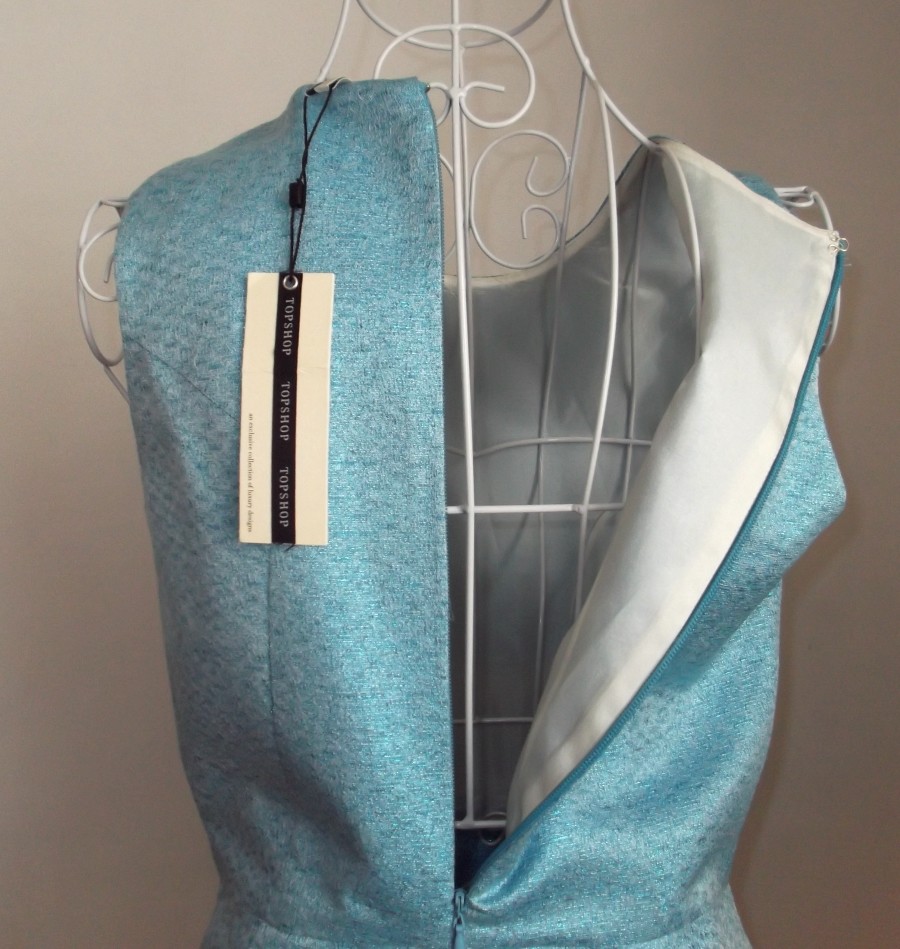 BNWT TOPSHOP Exclusive Blue Metallic Origami Tailored Shorts Playsuit UK Size 10 image 3
