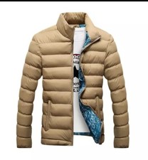 Thick collar winter parka jacket, khaki 