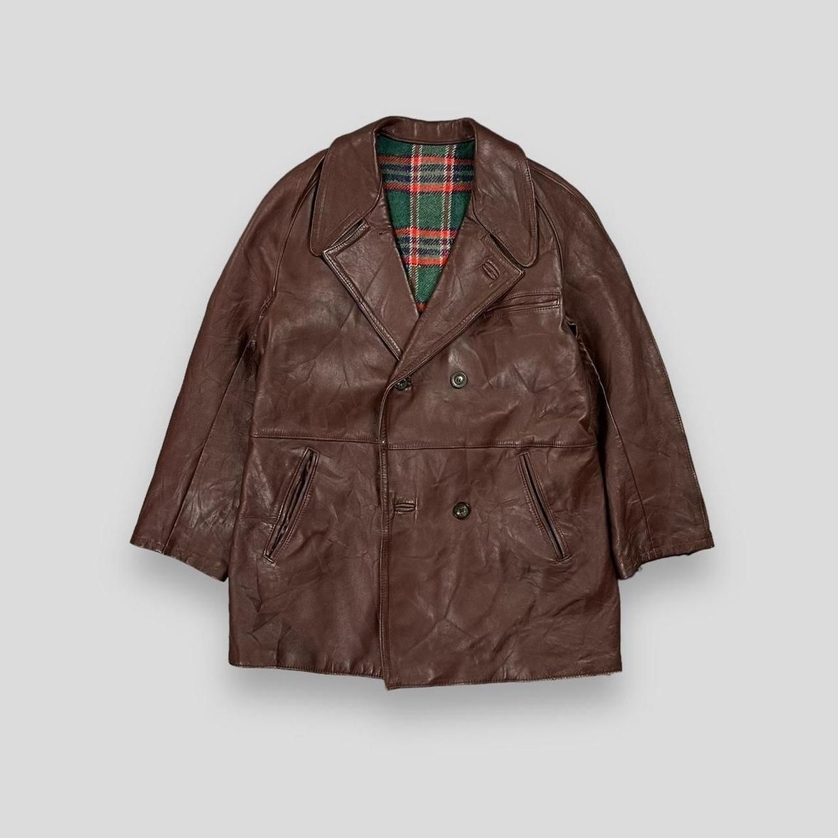 【Sale!!】Leather Car Coat French Vintage Sale!!】Leather Car Coat French Vintage