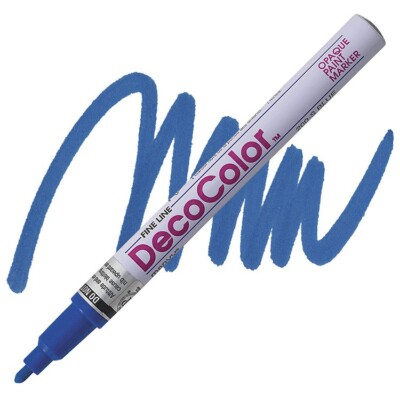 DecoColor, Paint Marker, Blue Ink, Fine Point, Opaque Marker, Permanent, Gloss