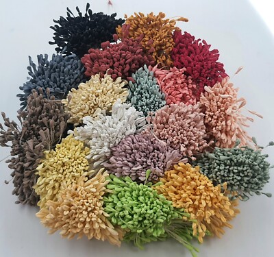 350 Doppelköpfe Kunstblume Herz Staubblätter 5 mm Basteln Hochzeit Karten basteln